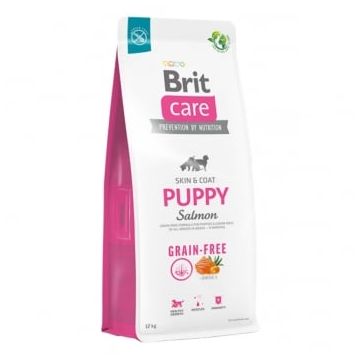 BRIT Care, XS-XL, Somon, hrană uscată fără cereale câini junior, piele & blană, 12kg