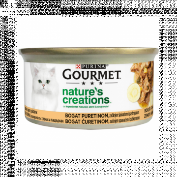 Gourmet Nature s Creations, Bogat in curcan cu spanac si pastarnac, 85 g ieftina