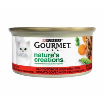 Gourmet Nature s Creations, Bogat in vita cu mazare si morcovi, 85 g