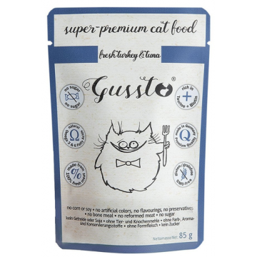 GUSSTO Cat Fresh Turkey&Tuna ton si curcan, hrana pisici 24x85 g