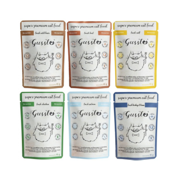 Gussto Cat Mix plicuri hrana umeda pisici 6x85 g