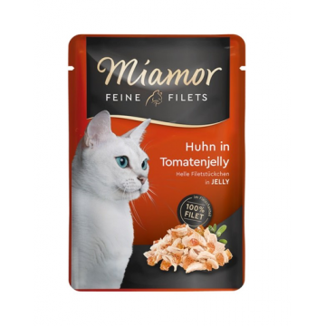 MIAMOR Feline Filets Hrana umeda pentru pisici, cu pui si rosii in aspic 100 g
