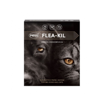PESS Flea-Kil Zgarda antipurici, capuse pentru pisici si caini mari 75 cm + PESS Bio Pulbere protectie impotriva parazitilor 100 g