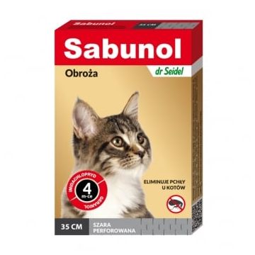 SABUNOL, deparazitare externă pisici, zgardă, 35 cm, gri, 1buc