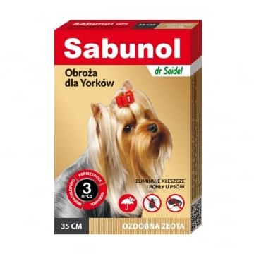 SABUNOL GPI, deparazitare externă câini, zgardă, XS-S(2 - 10kg), 35 cm, auriu, 1buc
