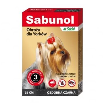 SABUNOL GPI, deparazitare externă câini, zgardă, XS-S(2 - 10kg), 35 cm, negru, 1buc