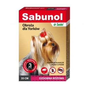 SABUNOL GPI, deparazitare externă câini, zgardă, XS-S(2 - 10kg), 35 cm, roz, 1buc