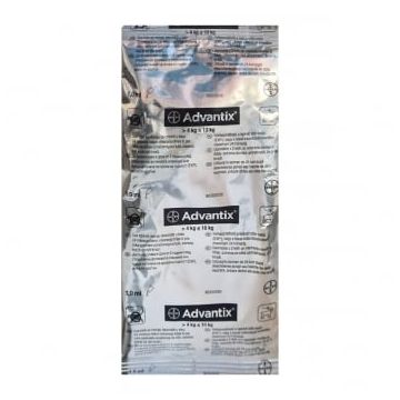 ADVANTIX 100, deparazitare externă câini, pipetă repelentă, S(4 - 10kg), 4buc