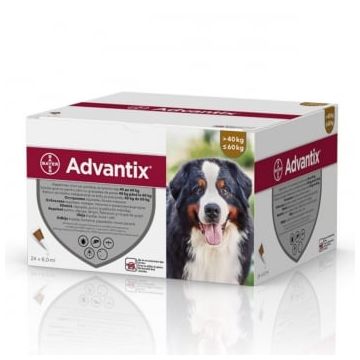 ADVANTIX 600, deparazitare externă câini, pipetă repelentă, XL(40 - 60kg), 24buc