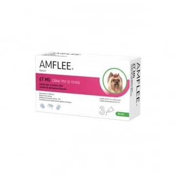 AMFLEE Dog, spot-on, soluție antiparazitară, câini 2-10 kg, 3 pipete
