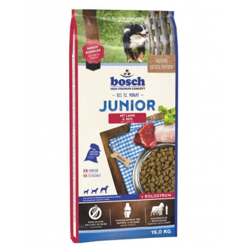 BOSCH Junior miel si orez, caini juniori 15 kg + recompense dresaj 300 g