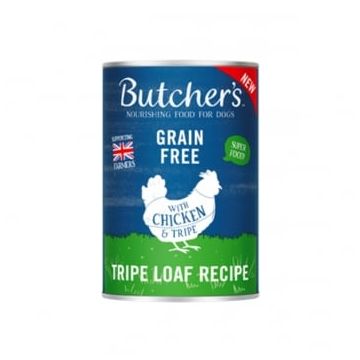 BUTCHER'S Original, XS-XL, Pui și Burtă, conservă hrană umedă fără cereale câini, (pate), 400g