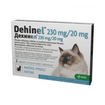 DEHINEL, antiparazitare pisici, 230 mg/20 mg, comprimate masticabile, 2cpr