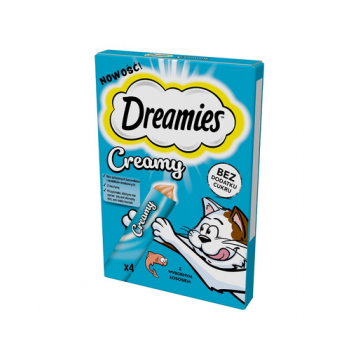 DREAMIES Creamy Snack Salmon recompensa cu somon, pisica 4x10g