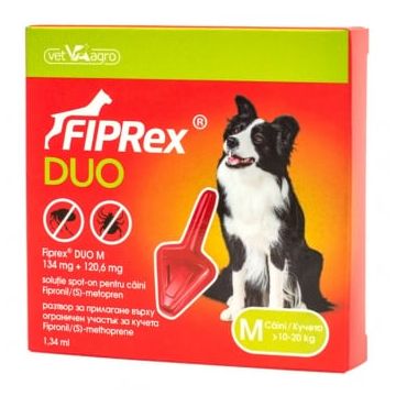 FIPREX Duo, deparazitare externă câini, pipetă repelentă, M(10 - 20kg), 1buc