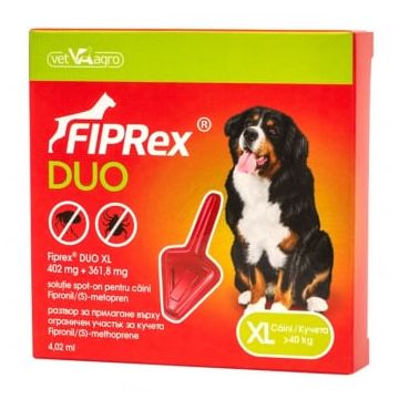 FIPREX Duo, deparazitare externă câini, pipetă repelentă, XL(40 - 60kg), 1buc