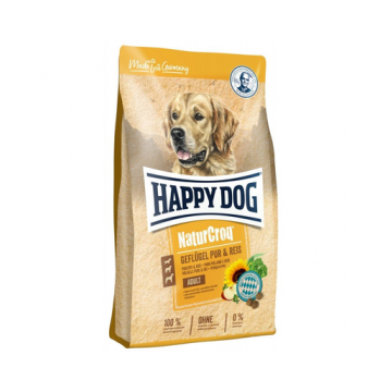 HAPPY DOG NaturCroq Hrana uscata caini, cu orez si pasare 11kg