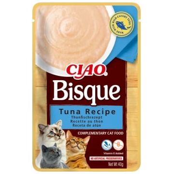 INABA Ciao Bisque, Ton, plic hrană umedă fără cereale pisici, (piure), 40g