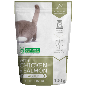 Nature's Protection Cat Weight Control Chicken & Salmon, 100 g ieftina