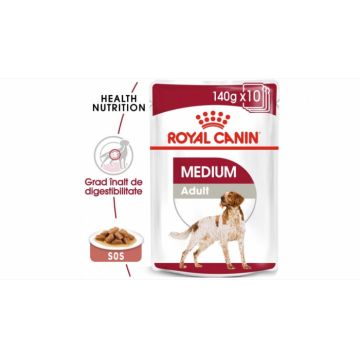 Royal Canin Medium Adult hrana umeda caine (in sos), 140 g ieftina