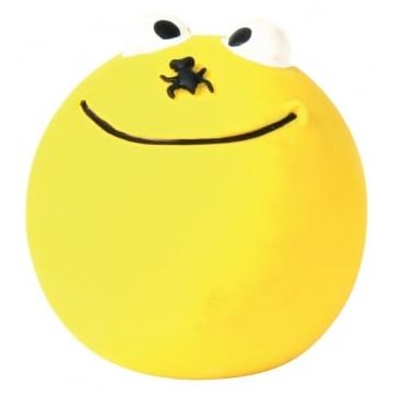 Trixie, jucărie minge smiley câini, cu sunet, latex, 6cm, multicolor