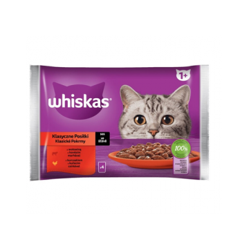WHISKAS pui si vita in sos 4x85g hrana umeda pisica adulta