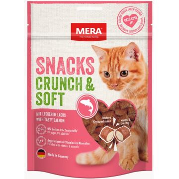 Biscuiti Pisici MERA Snacks Crunch Soft Somon 200g