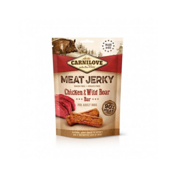 CARNILOVE Meat Jerky Chicken & wild boar Batoane pentru caini, cu pui si mistret 100g