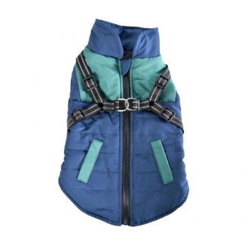 Hainuta caini 4DOG DELUXE Harness Albastru 40 cm