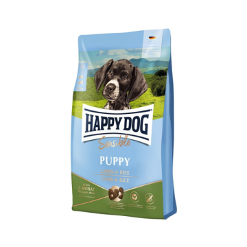 HAPPY DOG Sensible Puppy Hrana uscata catei, cu miel si orez 4kg