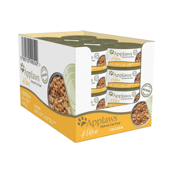 APPLAWS Cat Tin Kitten Chicken Breast 24x70g Hrana umeda pisoi, cu pui si orez