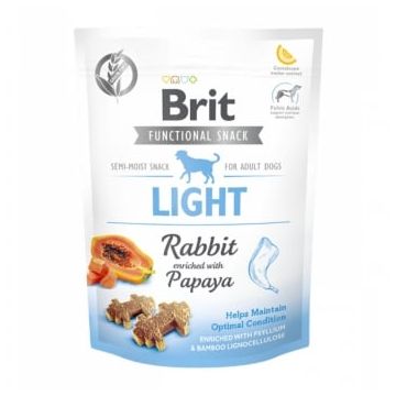 BRIT Care Functional Snack Light, Iepure cu Papaya, recompense funționale fără cereale câini, managemantul greutății, 150g
