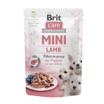 BRIT Care Mini Puppy, XS-S, File Miel, plic hrană umedă câini junior, (în sos), 85g