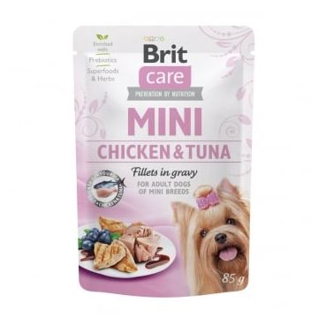 BRIT Care Mini, XS-S, File Pui și Ton, plic hrană umedă câini, (în sos), 85g