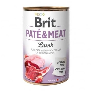 BRIT Pate & Meat, Miel, conservă hrană umedă fără cereale câini, (pate cu bucăți de carne), 400g