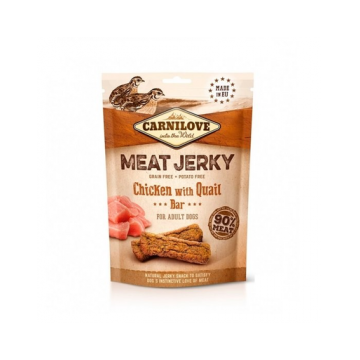 CARNILOVE Meat Jerky Bar 100gx12 batoane pentru caini, cu pui si prepelita