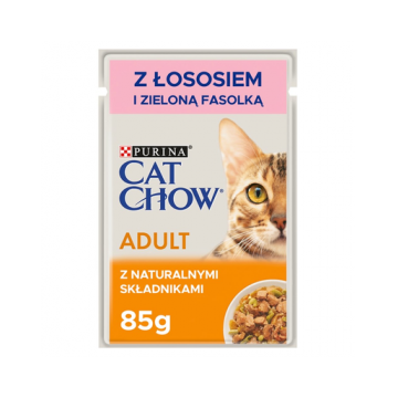 CAT CHOW Plic hrana umeda pisici, cu somon si fasole verde 85 g
