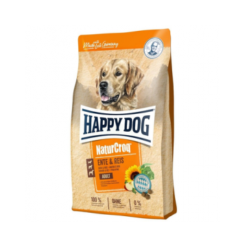 HAPPY DOG NaturCroq Hrana uscata caini, cu rata si orez 12 kg