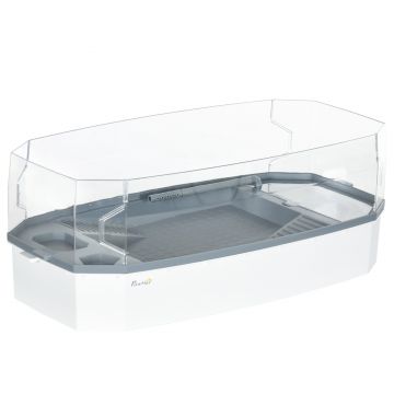 PawHut Kit terariu pentru tesoasa, Acvariu pentru testoasa cu platforma de incalzire, pompa de apa, vedere completa a habitatului reptilei | AOSOM RO