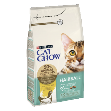 PURINA CAT CHOW Hairball Control, Pui, 1.5 kg la reducere