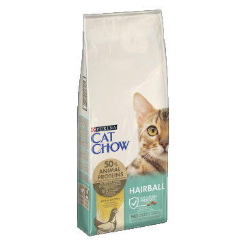 PURINA CAT CHOW Hairball Control, Pui, 15 kg la reducere