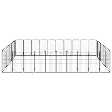 vidaXL Țarc câini 36 panouri negru 50x100 cm oțel vopsit electrostatic