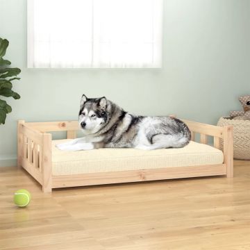 vidaXL Pat pentru câini, 105,5x75,5x28 cm, lemn masiv de pin