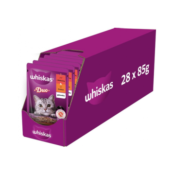 WHISKAS Adult hrana pisici adulte vita si pasare in aspic 28x85 g