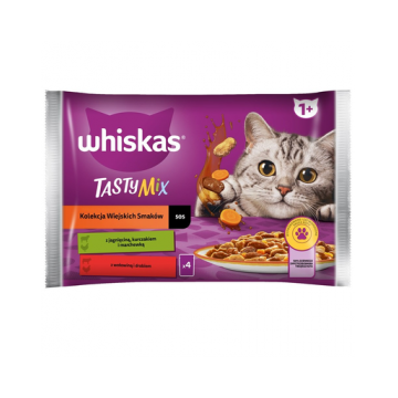 WHISKAS Adult hrana plic pisica 52x85g Rural Flavours miel, pui si morcovi, vita si pasare in sos