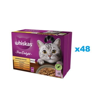 WHISKAS Adult hrana umeda pisici adulte 48x85g pui, curcan, pasare, rata in aspic
