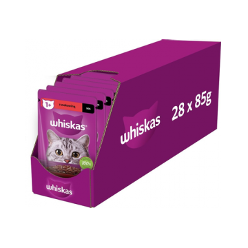 WHISKAS Adult plic hrana pisica 28x85g vita in sos