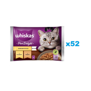 WHISKAS Adult plic in aspic curcan si pui 52x85g hrana umeda pisici adulte