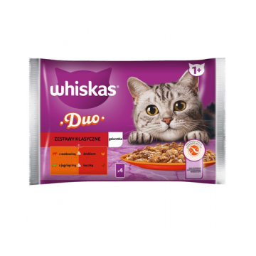 WHISKAS Adult pliculet pisica hrana 52x85g Classic Kits carne de vita si pasare, miel si rata