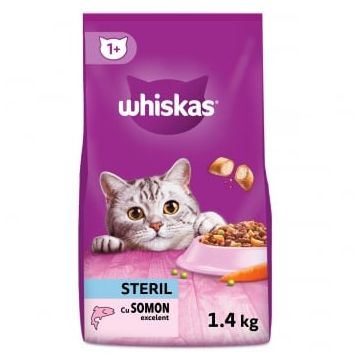 WHISKAS Adult Sterile, Somon, hrană uscată pisici sterilizate, 1.4kg